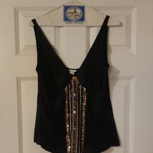 Aqua Black Sequin Camisole